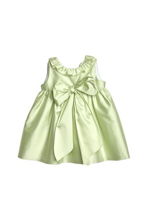 Green satin cotton dress LITTLE BEAR KIDS | 8200MENTA